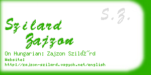 szilard zajzon business card